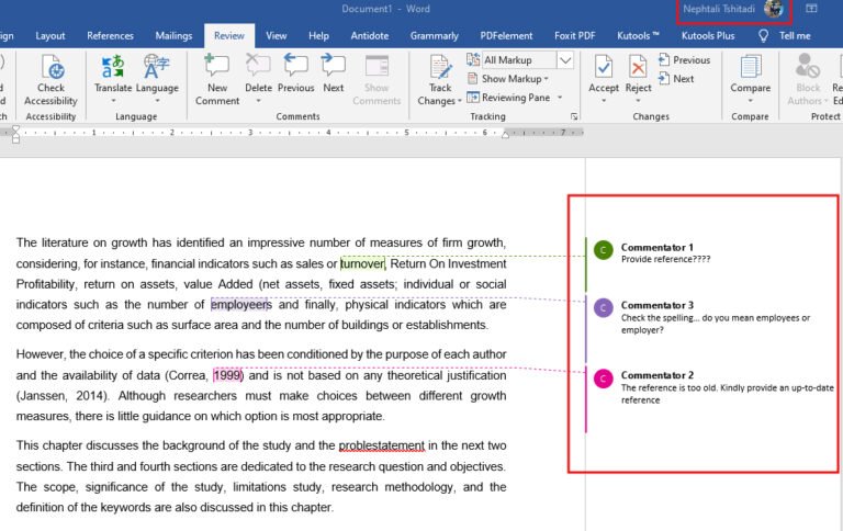 How To Change The Existing Author Name For Comments In Word – Nephsonic